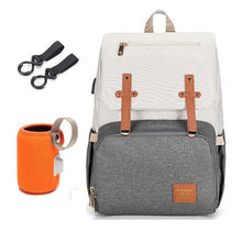 Load image into Gallery viewer, Baby Diaper Bag with USB Port Waterproof Nappy Backpack Maternity Bags With Rechargeable Bottle Holder