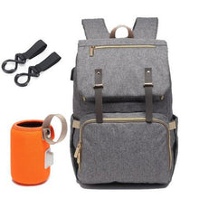 Load image into Gallery viewer, Baby Diaper Bag with USB Port Waterproof Nappy Backpack Maternity Bags With Rechargeable Bottle Holder