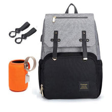 Load image into Gallery viewer, Baby Diaper Bag with USB Port Waterproof Nappy Backpack Maternity Bags With Rechargeable Bottle Holder