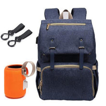 Load image into Gallery viewer, Baby Diaper Bag with USB Port Waterproof Nappy Backpack Maternity Bags With Rechargeable Bottle Holder