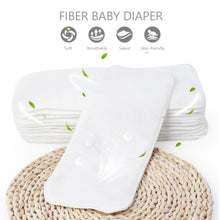 Load image into Gallery viewer, 5PC Reusable Microfibre Bamboo Diaper Insert No Leaking Liner Washable Nappy Insert 3 Layers Cloth Diaper Baby Cover Wrap