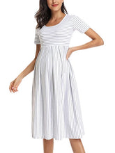 Load image into Gallery viewer, 2019 Summer Cool Short Sleeve Pregnancy Dress Gray