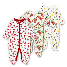 Load image into Gallery viewer, 3pcs Baby Girl Boy Clothes Footed Rompers Comfortable Newborn Pajamas Cartoon Printed