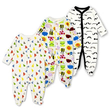 Load image into Gallery viewer, 3pcs Baby Girl Boy Clothes Footed Rompers Comfortable Newborn Pajamas Cartoon Printed