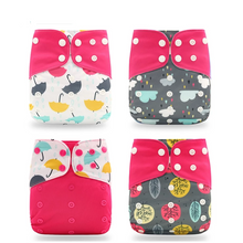 Load image into Gallery viewer, 4pieces Washable Cloth Diaper Adjustable Nappy Reusable
