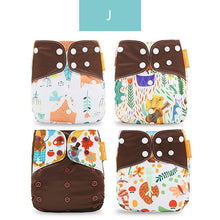 Load image into Gallery viewer, 4pieces Washable Cloth Diaper Adjustable Nappy Reusable