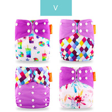 Load image into Gallery viewer, 4pieces Washable Cloth Diaper Adjustable Nappy Reusable