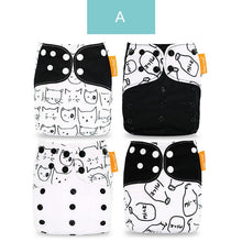 Load image into Gallery viewer, 4pieces Washable Cloth Diaper Adjustable Nappy Reusable