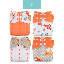 Load image into Gallery viewer, 4pieces Washable Cloth Diaper Adjustable Nappy Reusable