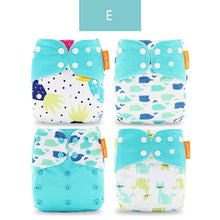 Load image into Gallery viewer, 4pieces Washable Cloth Diaper Adjustable Nappy Reusable