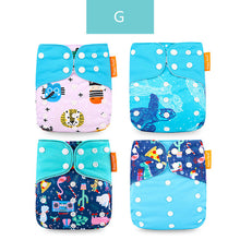Load image into Gallery viewer, 4pieces Washable Cloth Diaper Adjustable Nappy Reusable