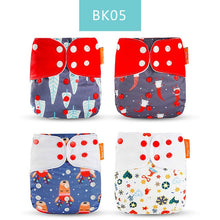 Load image into Gallery viewer, 4pieces Washable Cloth Diaper Adjustable Nappy Reusable