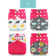 Load image into Gallery viewer, 4pieces Washable Cloth Diaper Adjustable Nappy Reusable