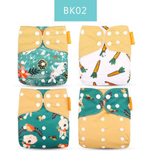Load image into Gallery viewer, 4pieces Washable Cloth Diaper Adjustable Nappy Reusable