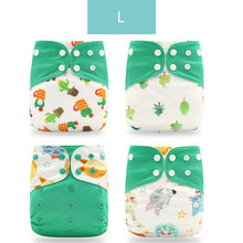 Load image into Gallery viewer, 4pieces Washable Cloth Diaper Adjustable Nappy Reusable