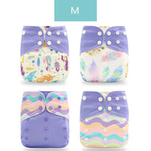 Load image into Gallery viewer, 4pieces Washable Cloth Diaper Adjustable Nappy Reusable