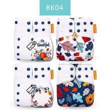 Load image into Gallery viewer, 4pieces Washable Cloth Diaper Adjustable Nappy Reusable