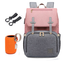 Load image into Gallery viewer, Baby Diaper Bag with USB Port Waterproof Nappy Backpack Maternity Bags With Rechargeable Bottle Holder