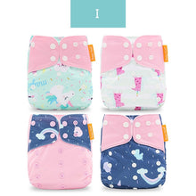 Load image into Gallery viewer, 4pieces Washable Cloth Diaper Adjustable Nappy Reusable