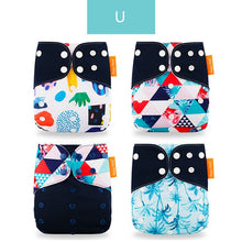 Load image into Gallery viewer, 4pieces Washable Cloth Diaper Adjustable Nappy Reusable