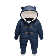 Load image into Gallery viewer, Baby Rompers Hooded Thick Warm Winter Clothes for Newborn Baby Boy and Girl