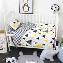 Load image into Gallery viewer, 3 Pcs Baby Bedding Set Pure Cotton Cot Kit For Newborns Children Include Duvet Cover Pillowcase Flat Sheet