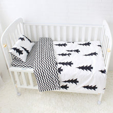 Load image into Gallery viewer, 3 Pcs Baby Bedding Set Pure Cotton Cot Kit For Newborns Children Include Duvet Cover Pillowcase Flat Sheet