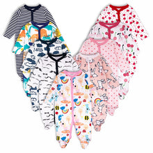 Load image into Gallery viewer, 3pcs Baby Girl Boy Clothes Footed Rompers Comfortable Newborn Pajamas Cartoon Printed